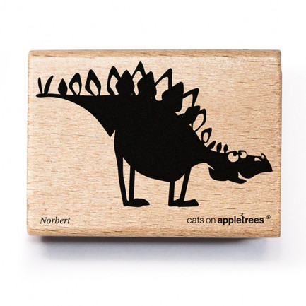 cats on appletrees スタンプ☆ステゴサウルス 右向き 大 恐竜 植物食恐竜（Norbert the Stegosaurus）☆